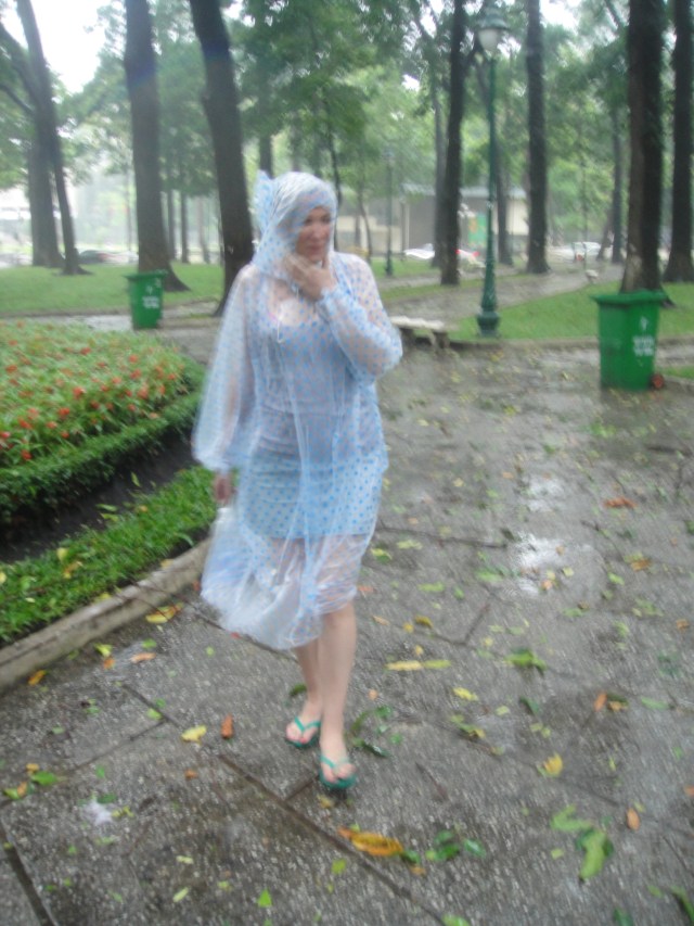 Wind, rain, poncho