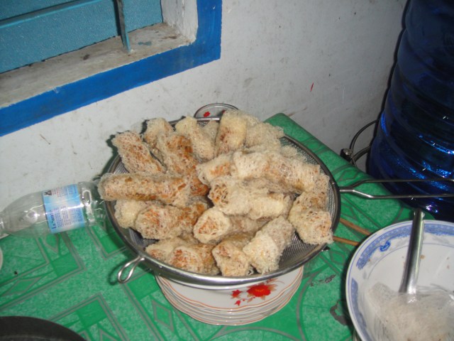 Spring rolls, folded and fried ourselves