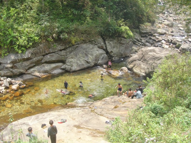 The swim, sunbake routine