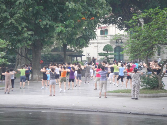 Morning workout, Vietnam style