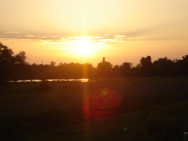 The sun setting on our adventures in Laos