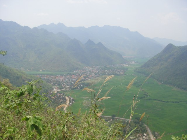 Gazing upon Mai Chau from our mountain road
