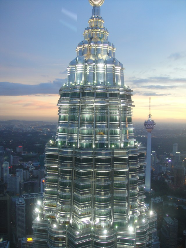 The lights of the tower taking over