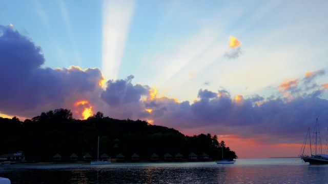 First sunset over Vila Bay & Irririki Island