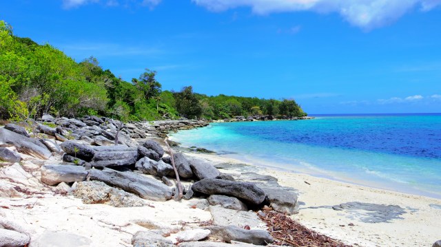 The stunning beach on which we landed