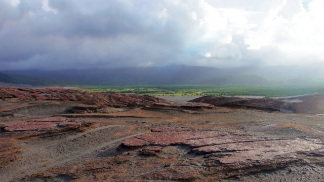Looking across the volcanic plain