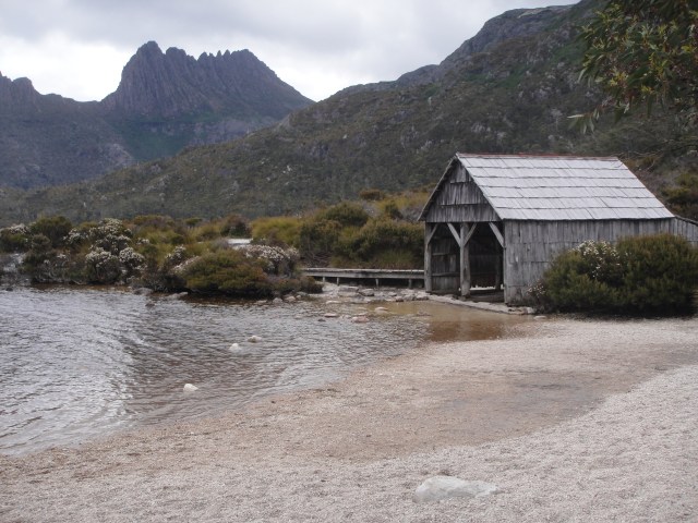 Boathouses built on Dove Lake back in the 1940's