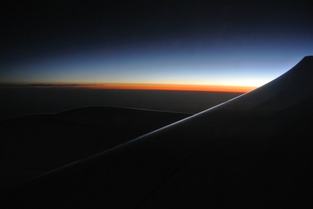 The breaking dawn chases us over Turkey