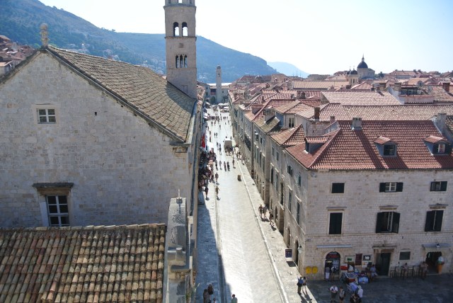 Gazing up the Stradun from the walls ner the Pile Gate