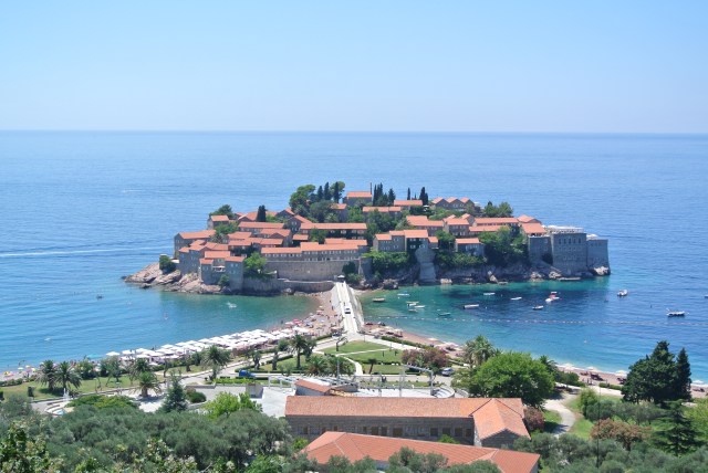 Looking down on Sveti Stefan