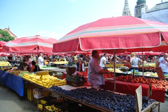 Dolac market, not far from Ban Jelačić Square