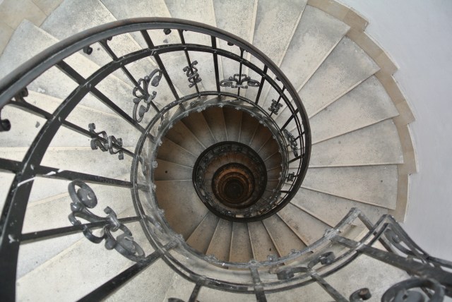 Descending the Basilica