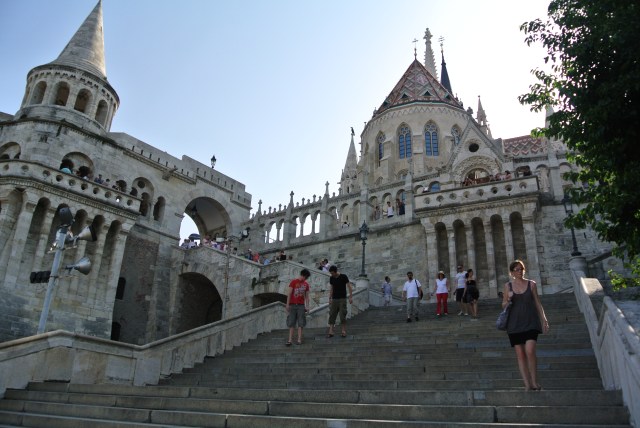 Taking in the bastion (and reveling in some shade)