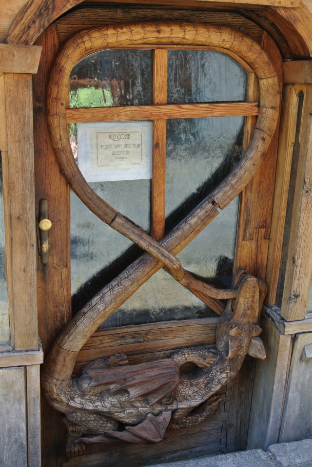 The impressive entry to Krumlov House