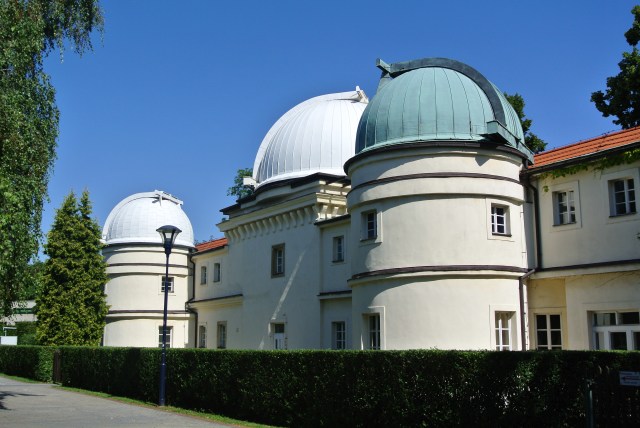 Out from the trees emerged Štefánik's Observatory