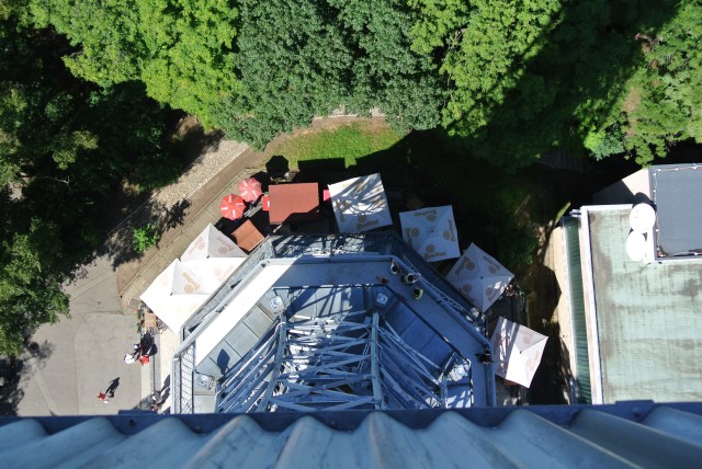 Straight down...