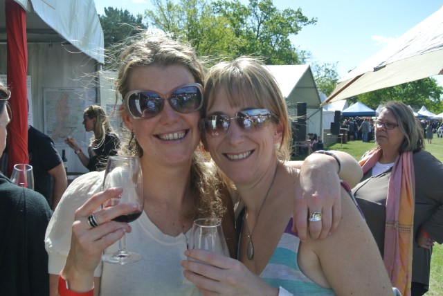 Tarni & Sarah enjoying the fruits of our 'labour'