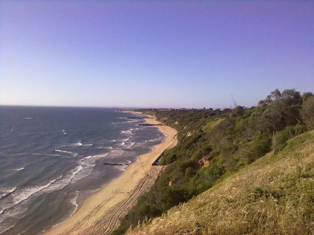 Looking up he coast towards Melbourne from Blackrocks Half Moon Bay