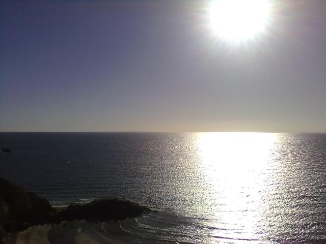 The afternoon sun glistening off Port Phillip Bay