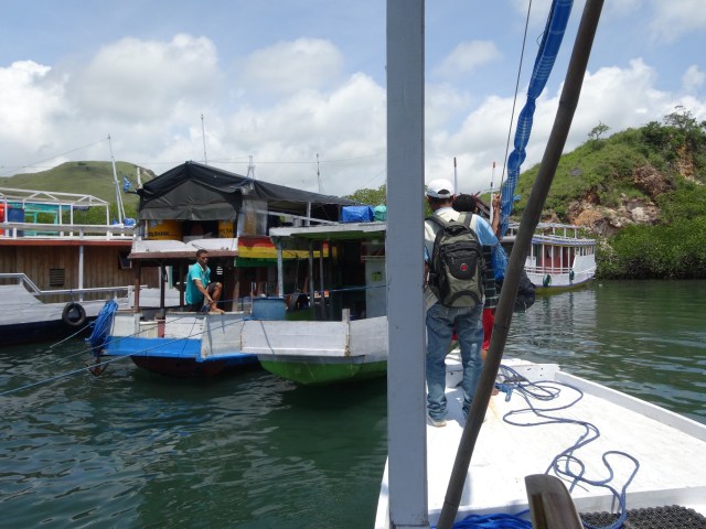 Preparing to moor alongside other vessels