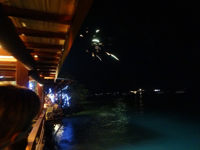 A courteous, pre midnight fireworks display