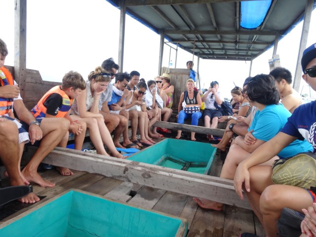 The glass bottom was especially popular with the kids on board