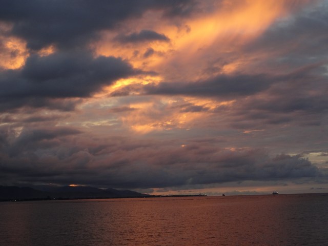 Daylight fades away at the Caz Bar