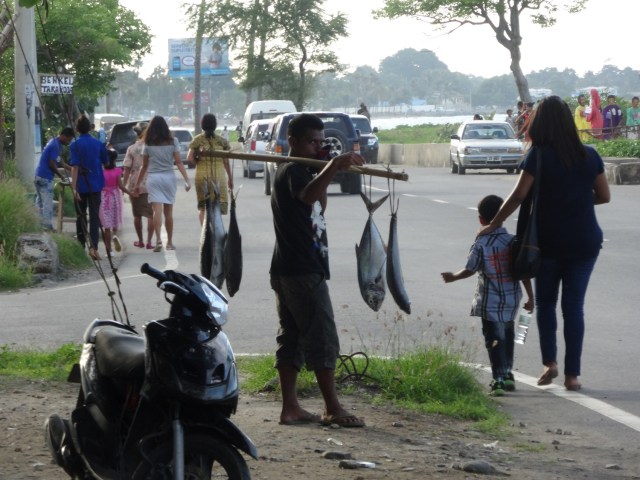 Selling the evening catch in West Dili
