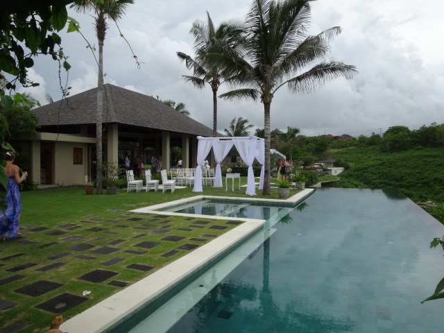 Appreciating the sight of the coming wedding