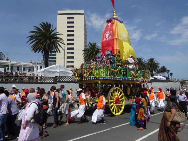 The rhythmic chant of Hare Krishna