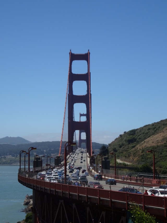 Looking back from the Sausalito side of the bridge