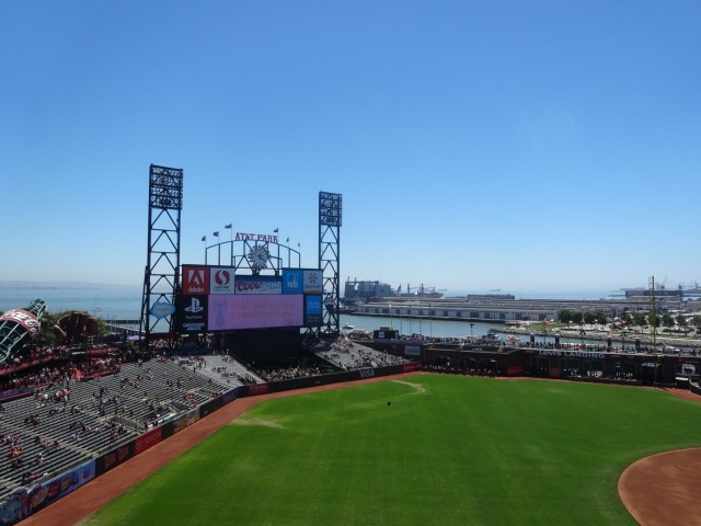 AT&T Park, home of The Giants and wonderfully perched right on the bay