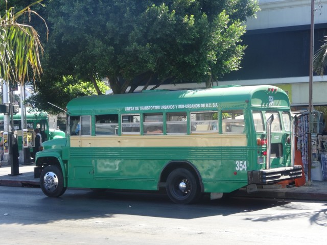 Our fun for the morning, those cool Mexican buses