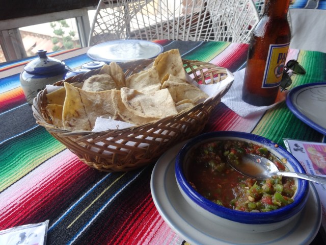 Tasty fresh salsa and crisp tostadas
