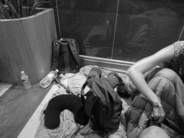 Bedding down for the night in our sweet pad