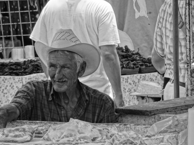 In the markets, this weathered face caught my eye