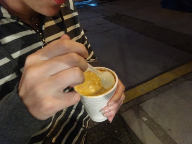 A cup of corn. Much, much better than it looks!