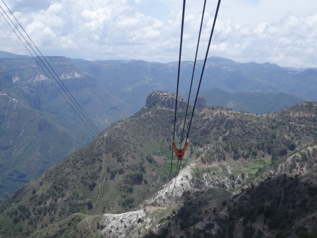 Taking the plunge into the canyon (okay, so we were safe within our teleferico)