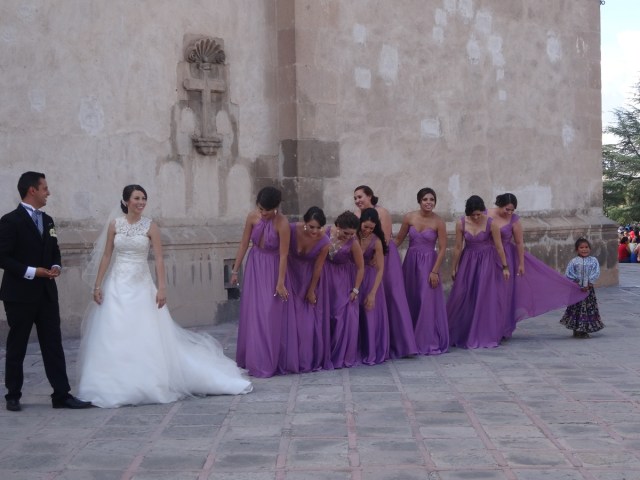 Bridesmaids anyone? Possibly the loveliest wedding dress we've spied in Mexico as well