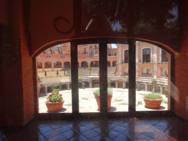 Sneaking a peek at the former bullring, now hotel