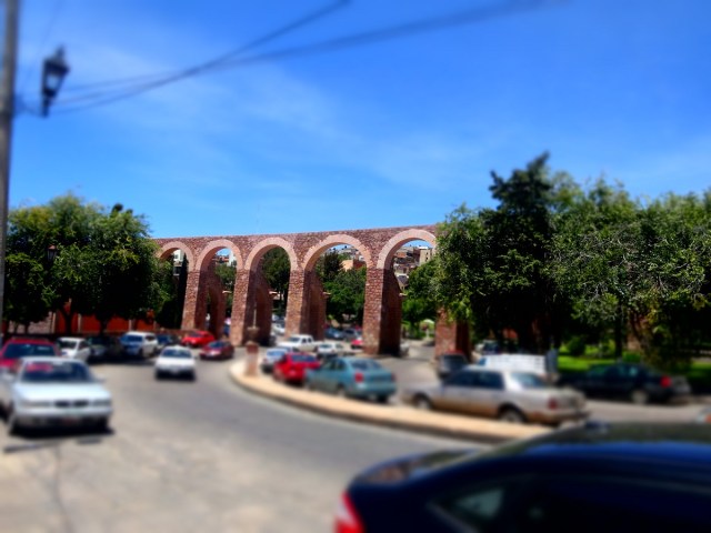 The aqueduct as it crosses a road