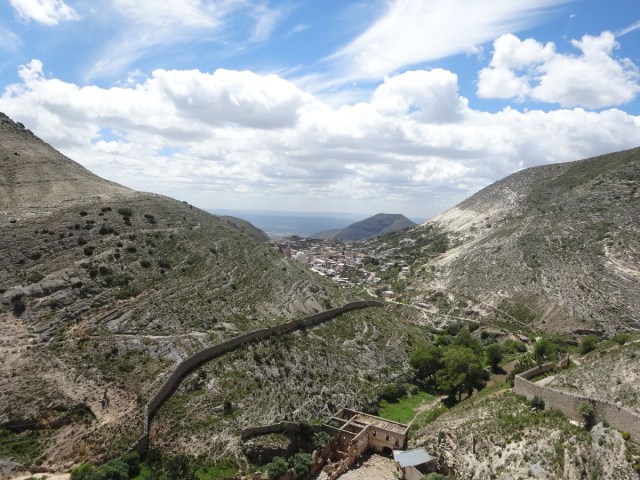 Looking back down on Real de Catorce as we make the ascent to Pueblo Fantasmo