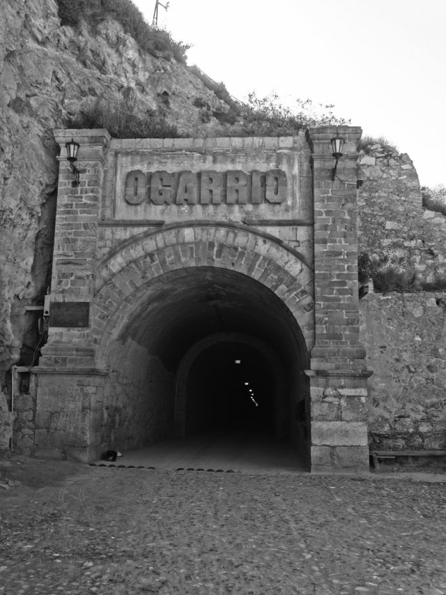 The tunnel through a mountain. The old road used to climb over it...