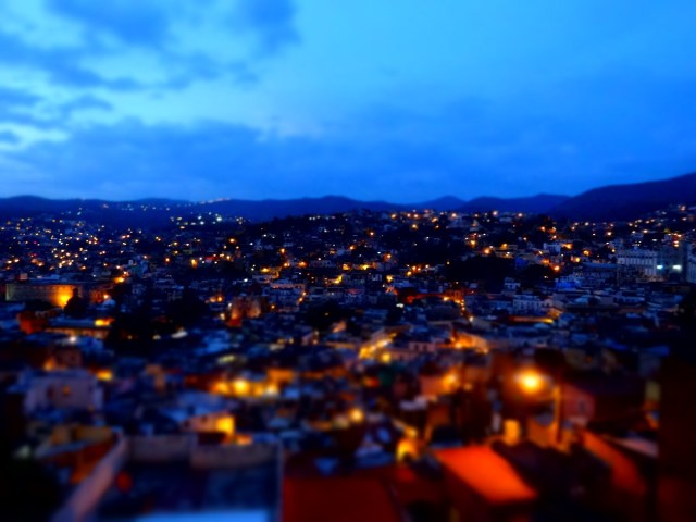 My favourite view in Guanajuato. Evening as the lights begin to take over...