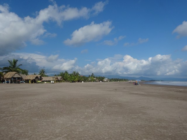 Getting ready to dip our feet in the Pacific… before quickly removing them!
