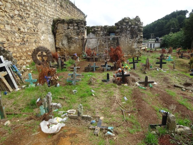 Some ancient and others not so. Graves amidst the towns cemetery