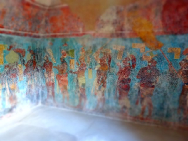 Amazing colour still remains on the murals of Bonampak