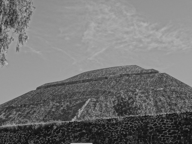 Walking around the base (via an archaeological dig) of the impressive