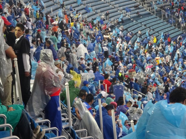 From blue to grey as after 10 minutes, the rains came!