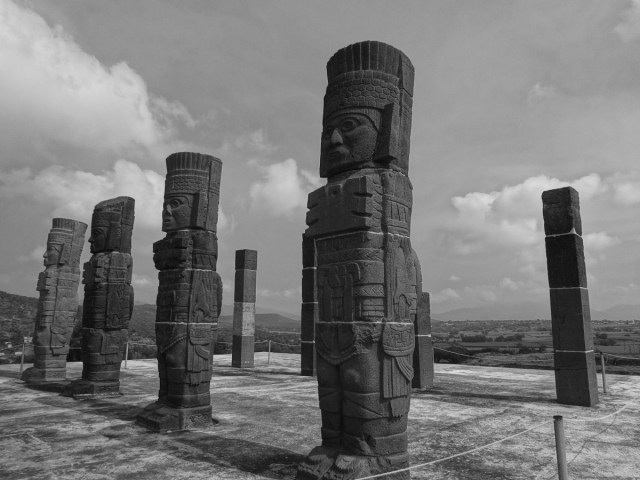 Toltec columns, now standing as eternal guardians...